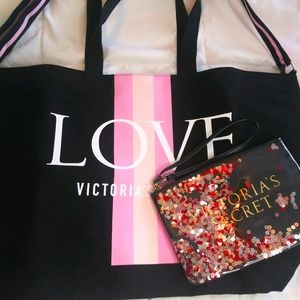 Victoria's Secret love & sequence tote & wristlet